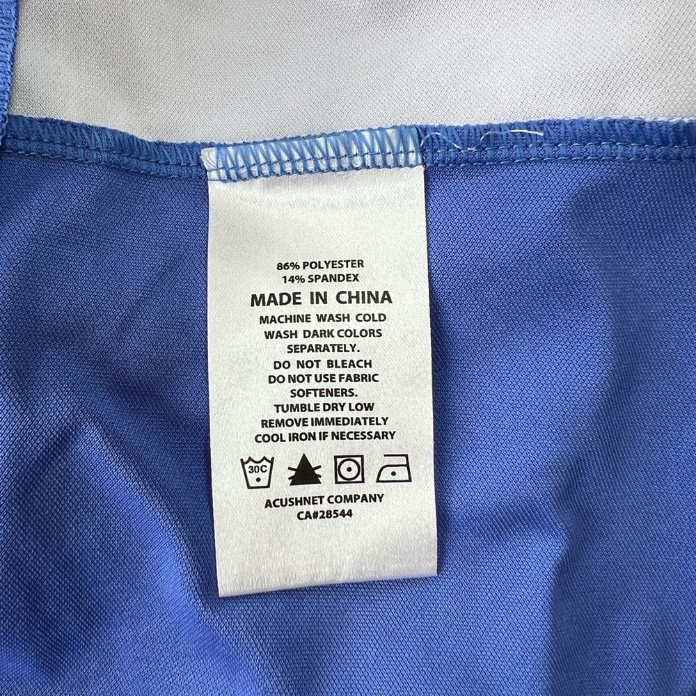FootJoy Stretch Piques Performance Knit Golf Dress, Blue/White, size L - Picture 5 of 7